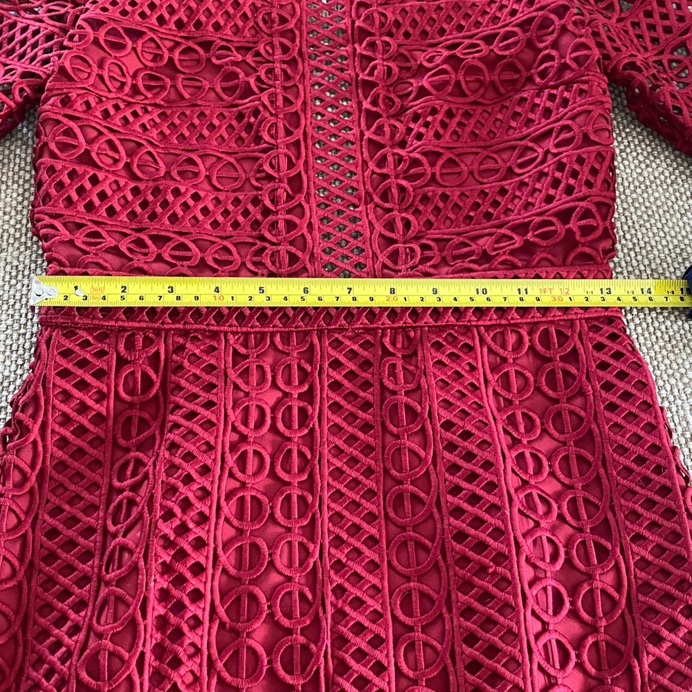 SAYLOR Vibrant Red Lace Dress - Picture 5 of 7